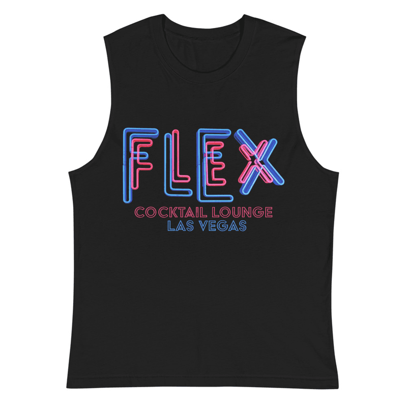 Flex Neon Sign Muscle Shirt — Black