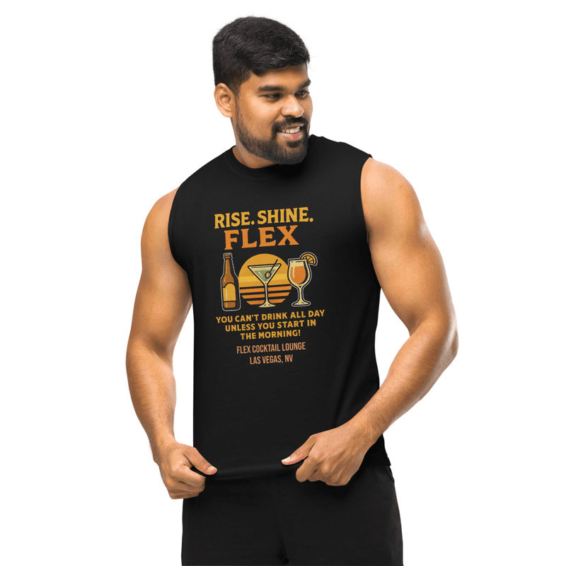 Rise Shine Flex Muscle Shirt — Black